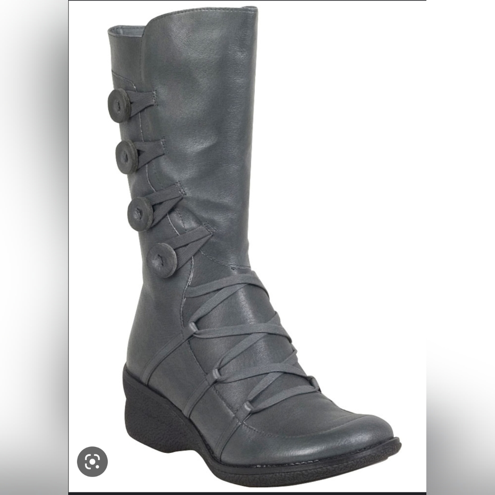 Calf-high Boots by NYC Miz Mooz Grey buttons